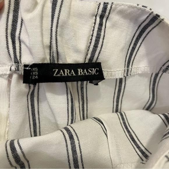 ZARA black and white side tie striped tulip skirt size XS - Picture 6 of 7